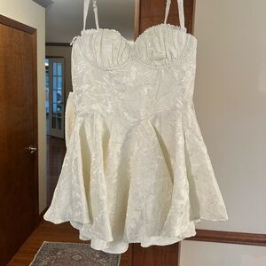 Ivory Floral Dress by Babyboo Fashion